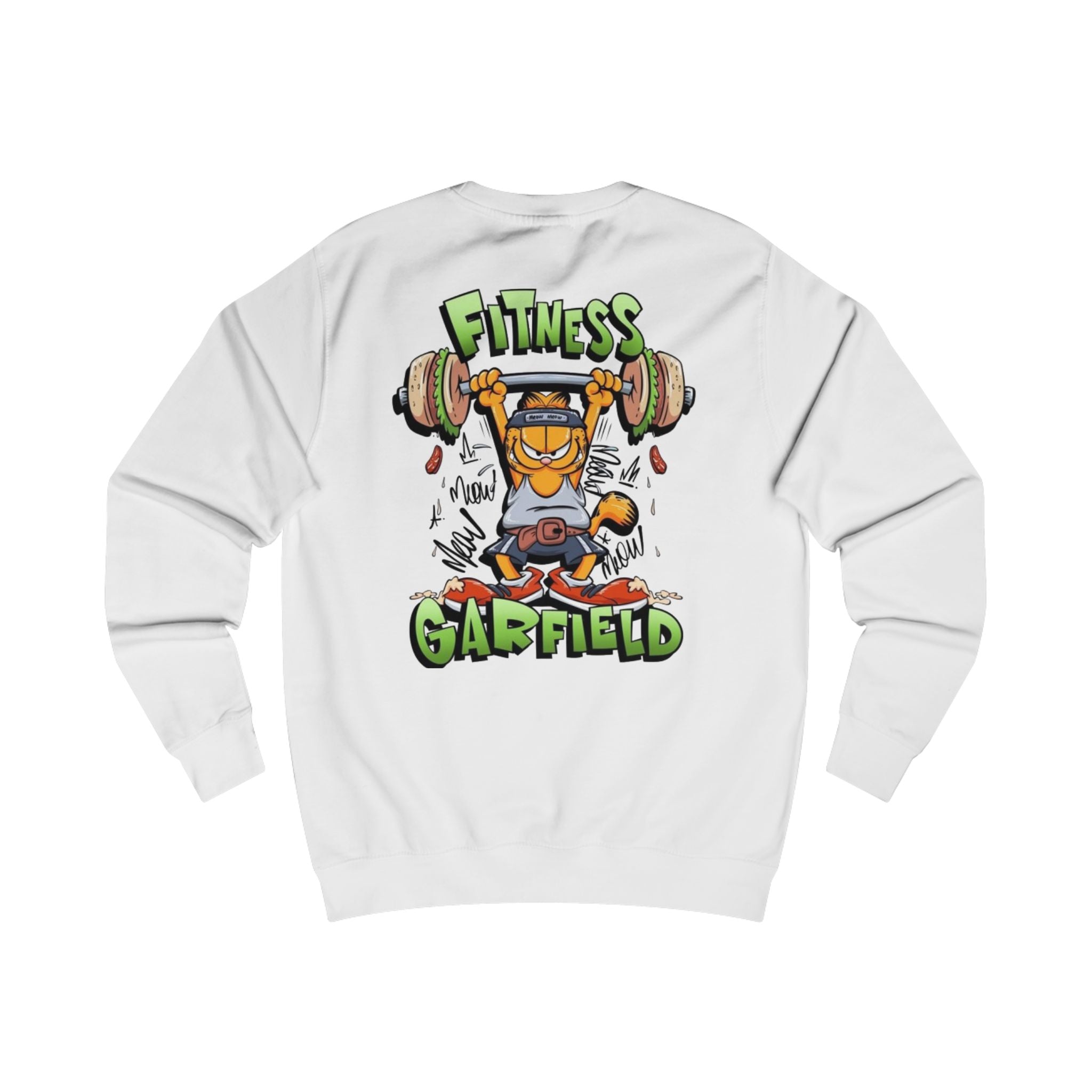 Garfield Fitness Sweatshirt — Funny Weightlifting Cartoon Pullover