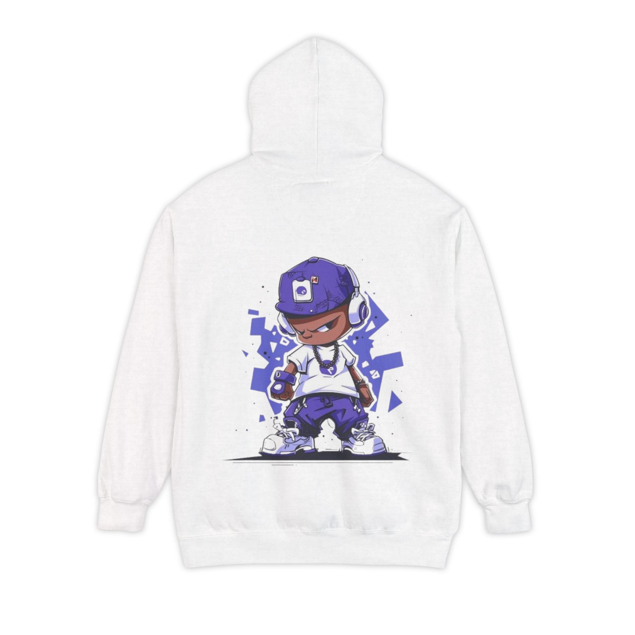 Streetwear Hoodie — Purple Urban Kid Graphic Back Print