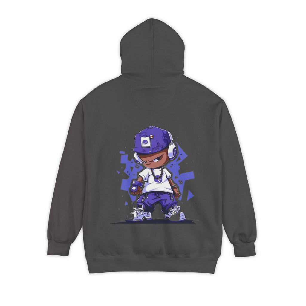 Streetwear Hoodie — Purple Urban Kid Graphic Back Print
