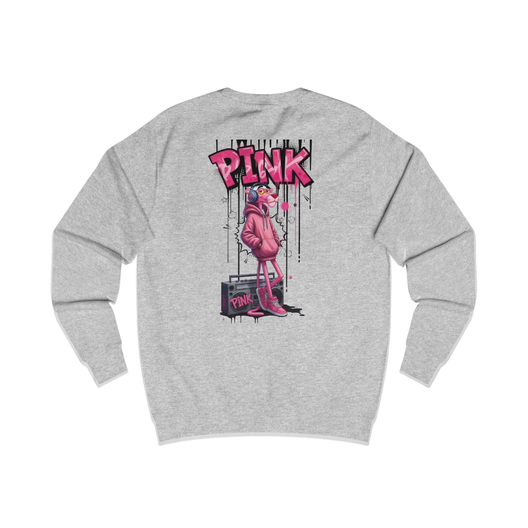 Pink Graphic Sweatshirt - Pink Animation Back Print with  Style