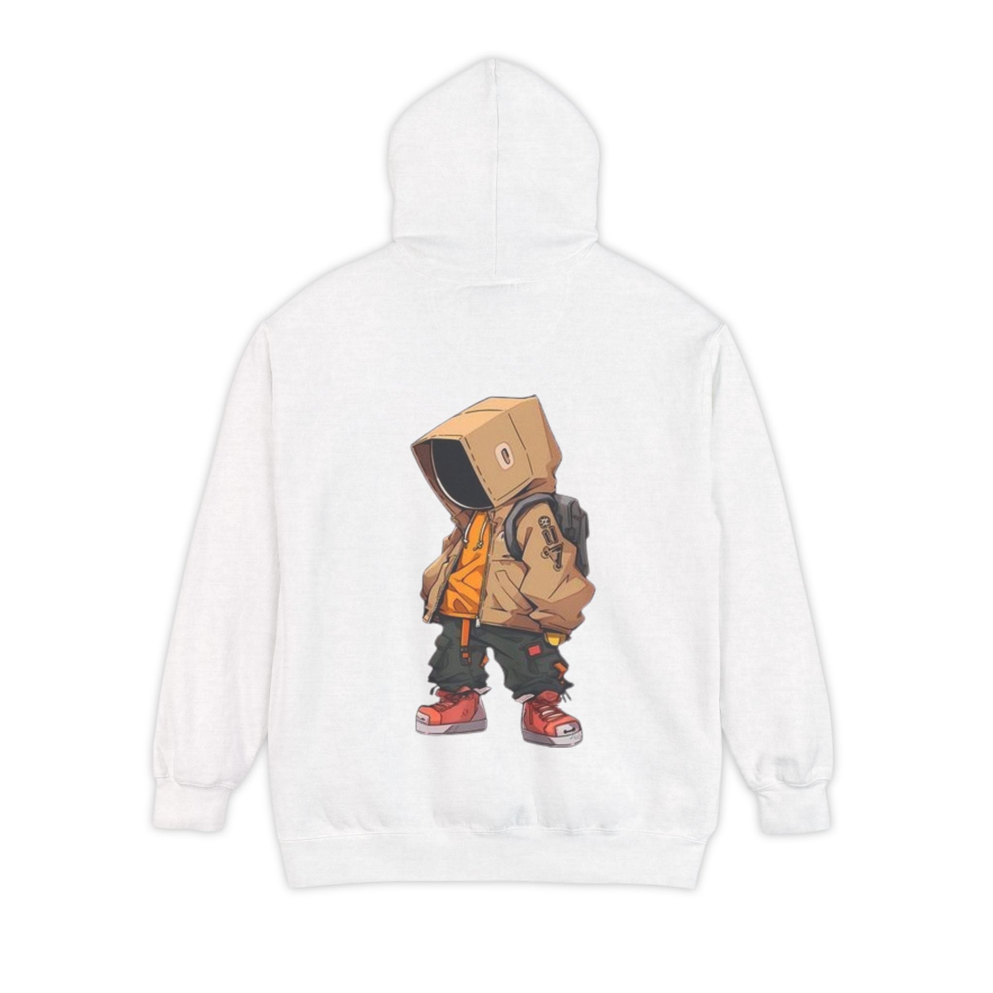 Hoodie - Box-Head Streetwear Graphic Hoodie Stay Safe" Chest Accent