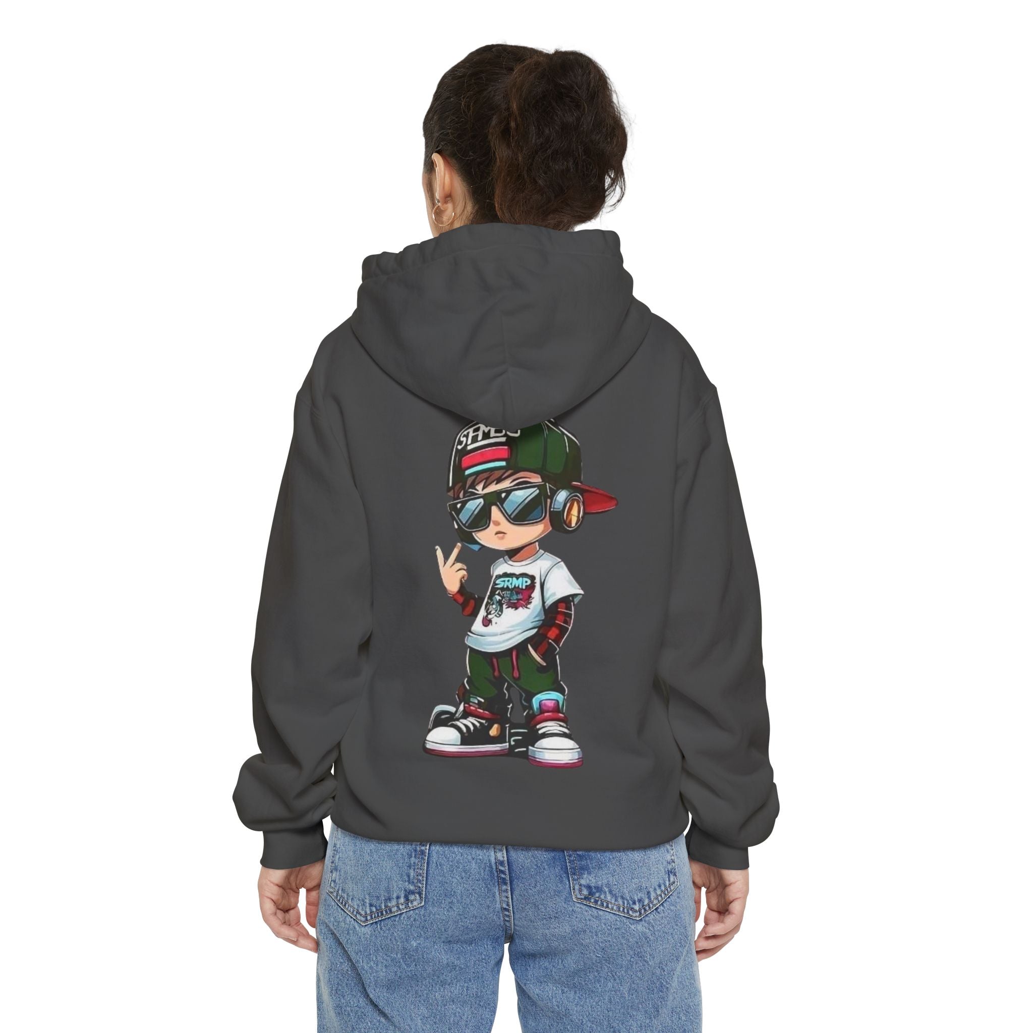 Streetwear Hoodie — 'Sk8r' Cartoon Skate Kid Graphic Pullover
