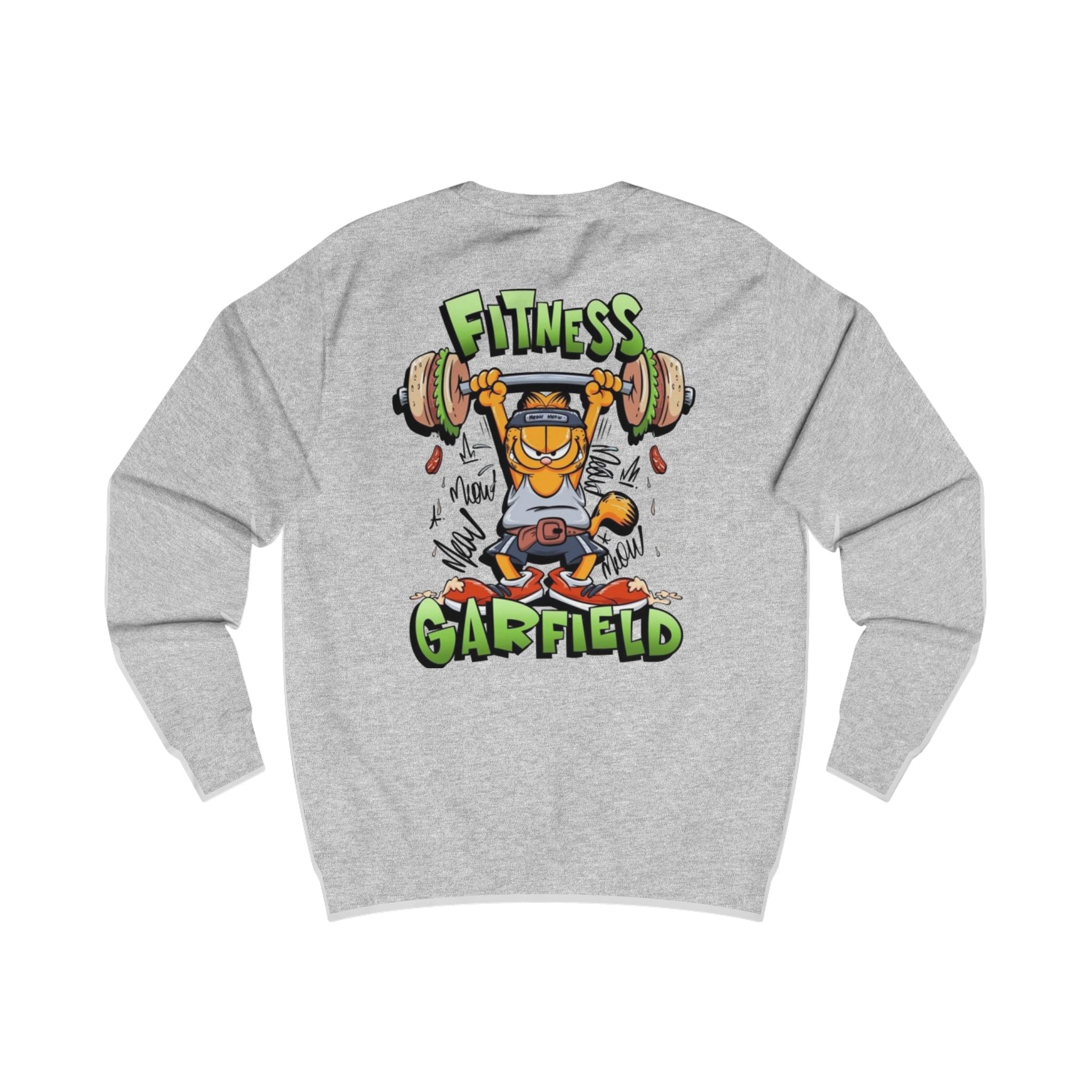 Garfield Fitness Sweatshirt — Funny Weightlifting Cartoon Pullover
