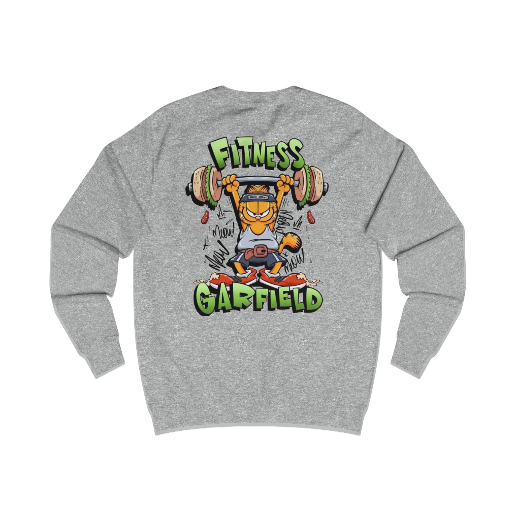 Garfield Fitness Sweatshirt — Funny Weightlifting Cartoon Pullover
