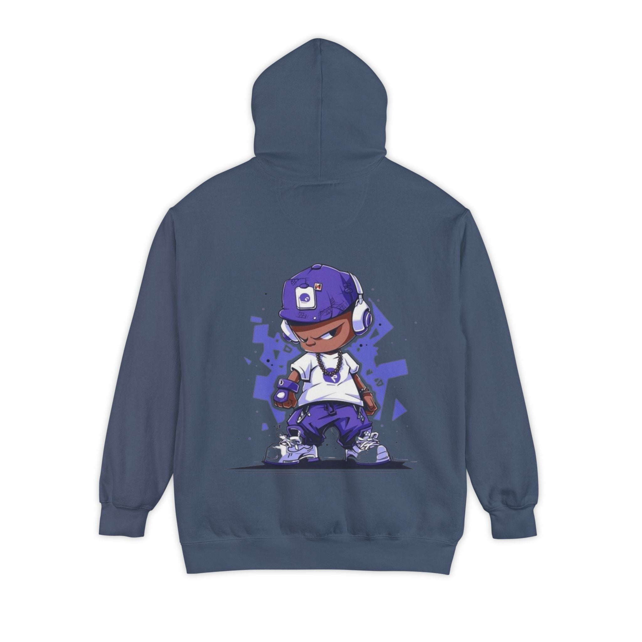 Streetwear Hoodie — Purple Urban Kid Graphic Back Print