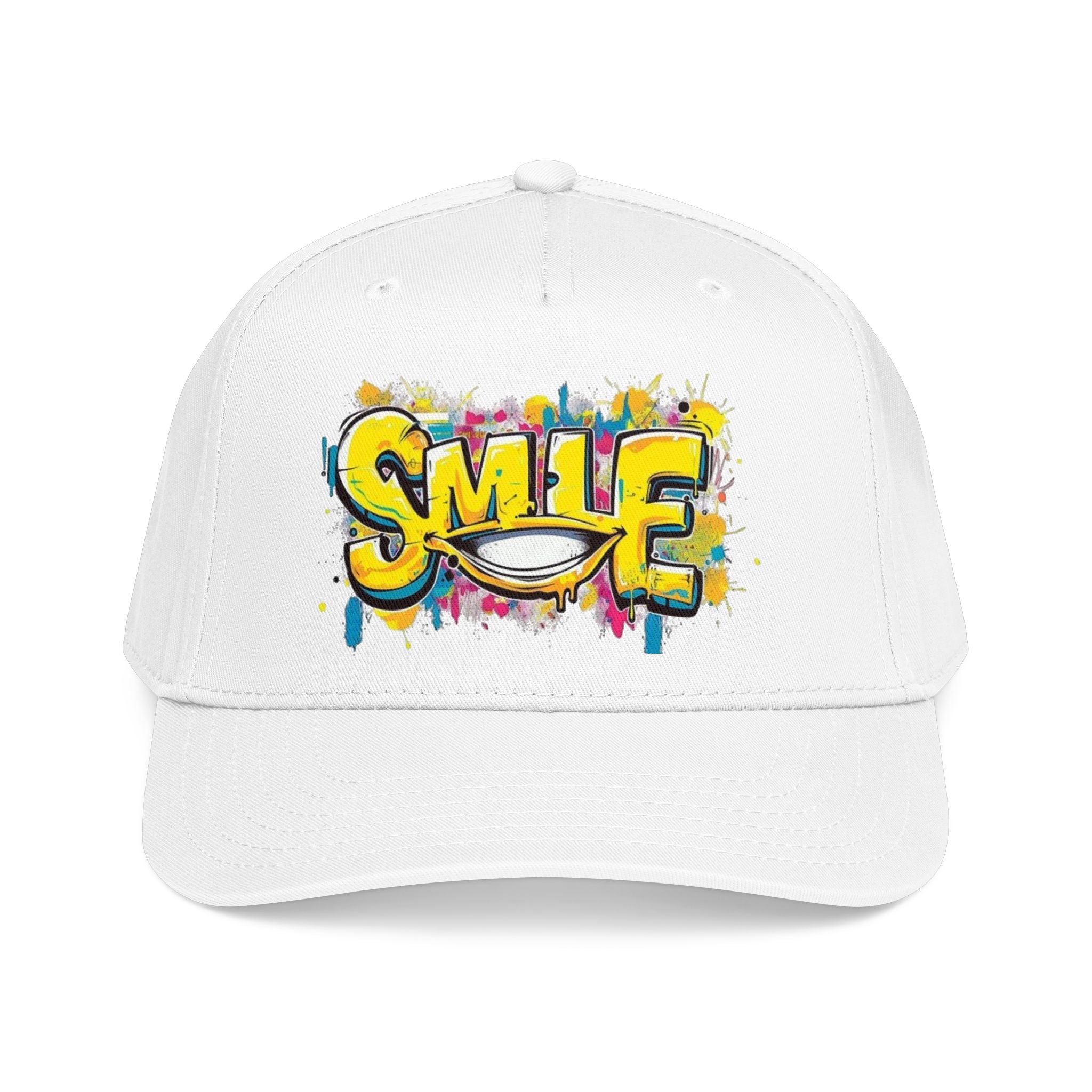 Smile Graffiti Baseball Cap — Colorful Street Art Hat