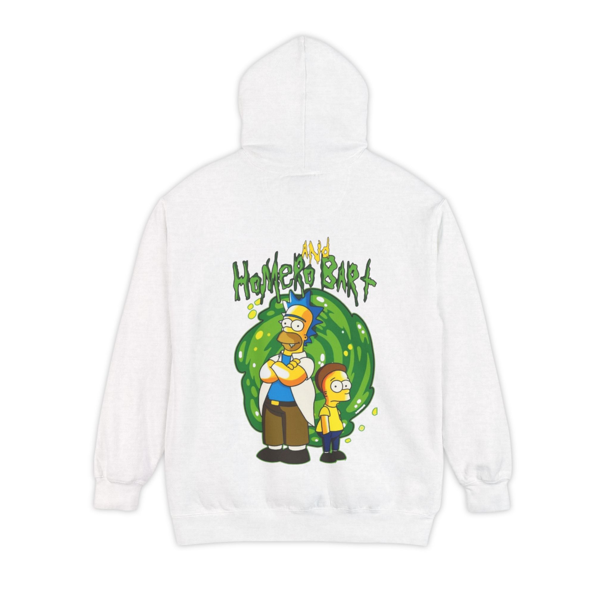 Crossover Parody Hoodie – Homero and Bart Adventure Design