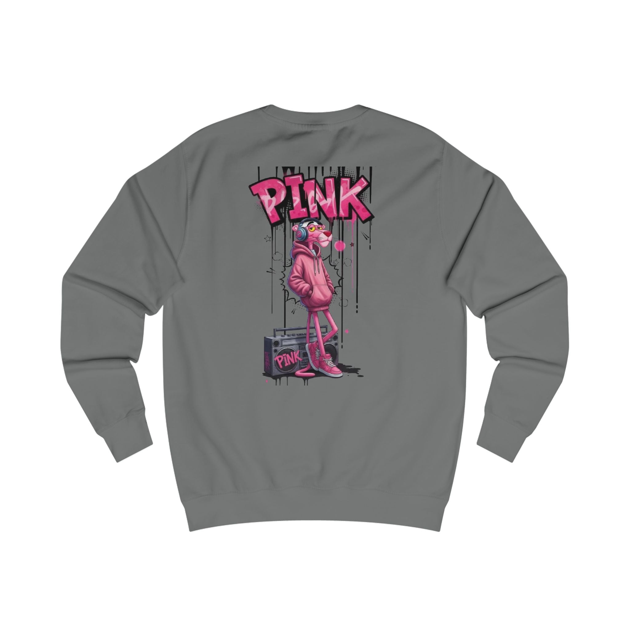 Pink Graphic Sweatshirt - Pink Animation Back Print with  Style