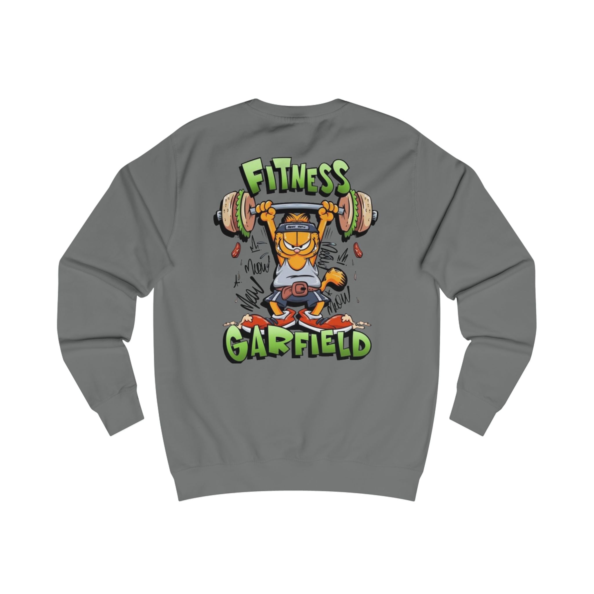 Garfield Fitness Sweatshirt — Funny Weightlifting Cartoon Pullover