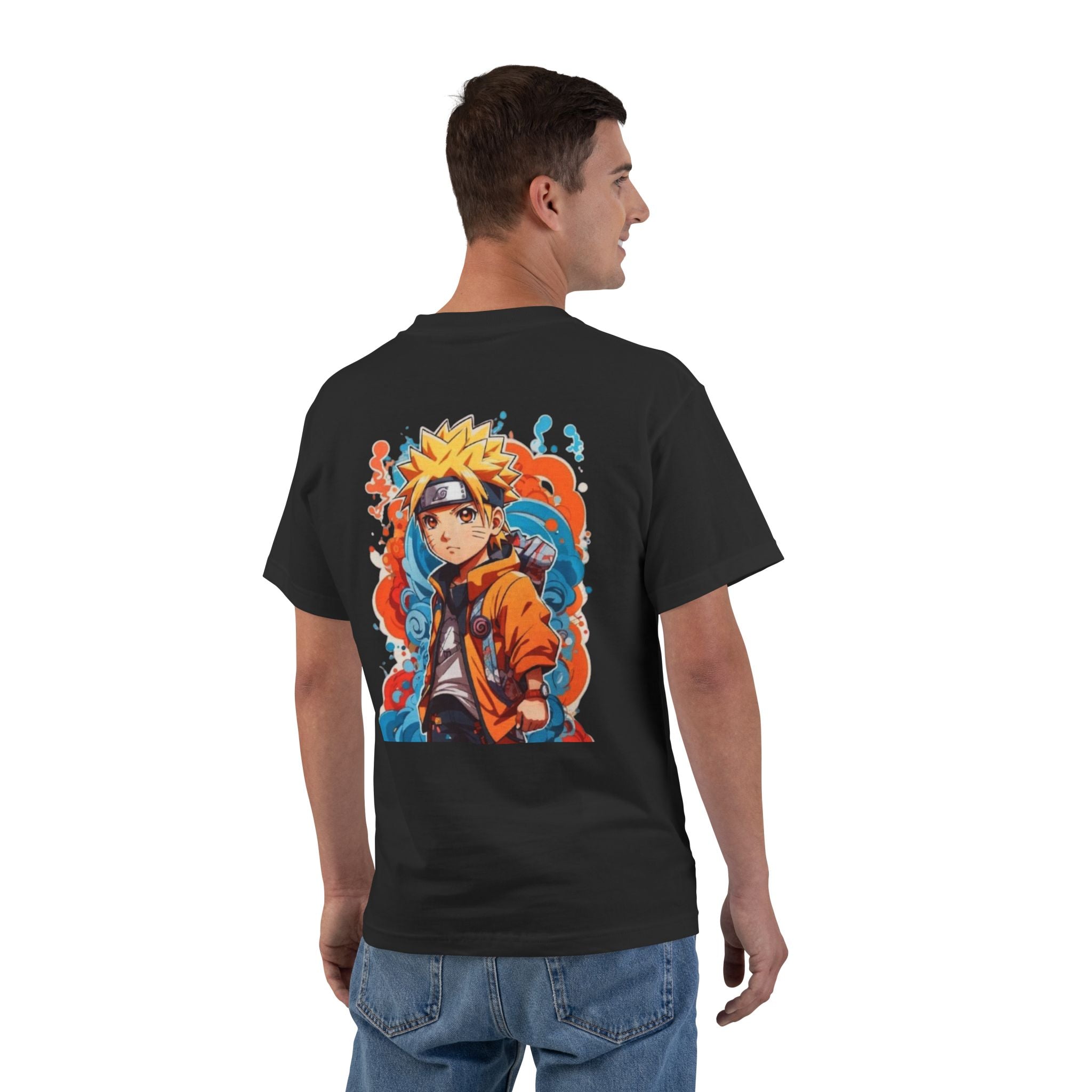 Naruto Anime Graphic T-Shirt — Colorful Uzumaki Back Print