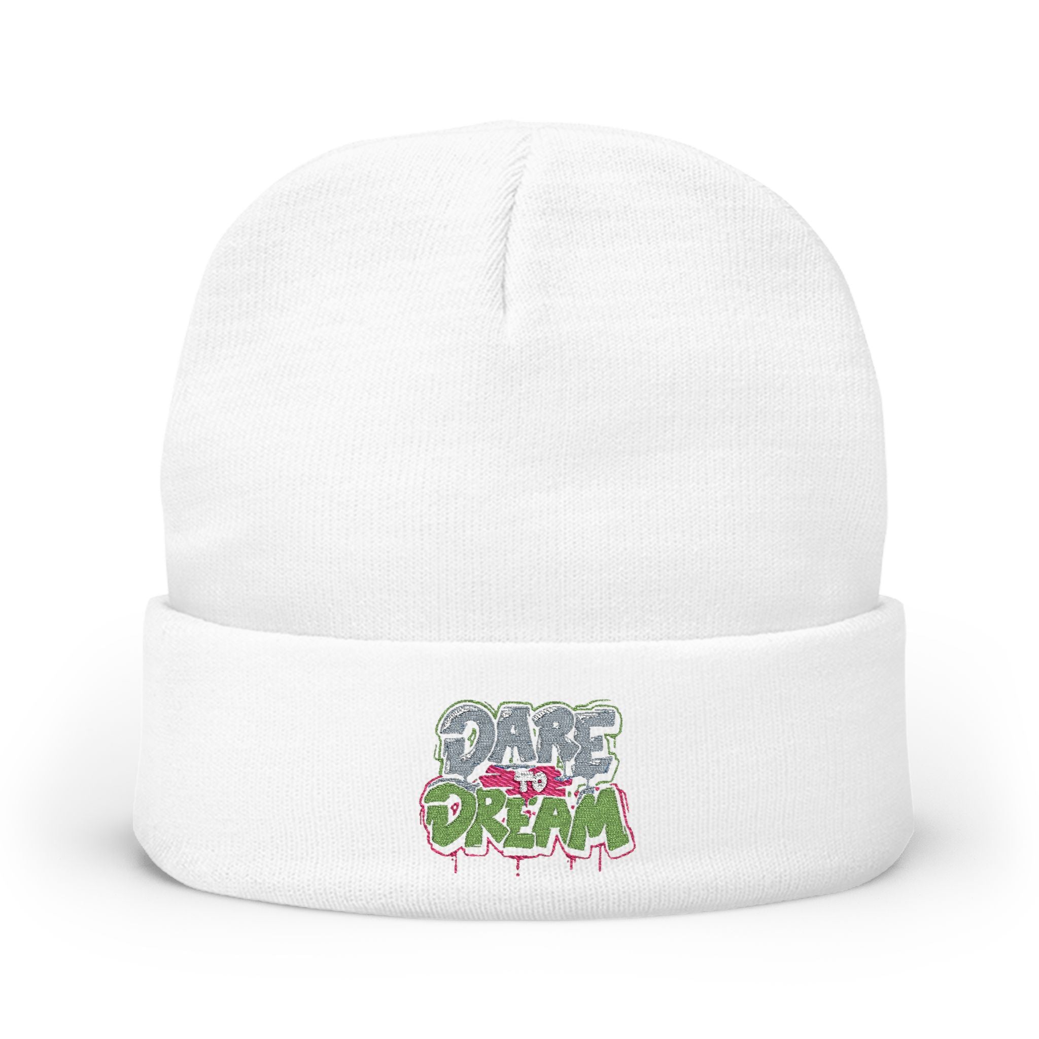 Embroidered "Dare to Dream" Knit Beanie