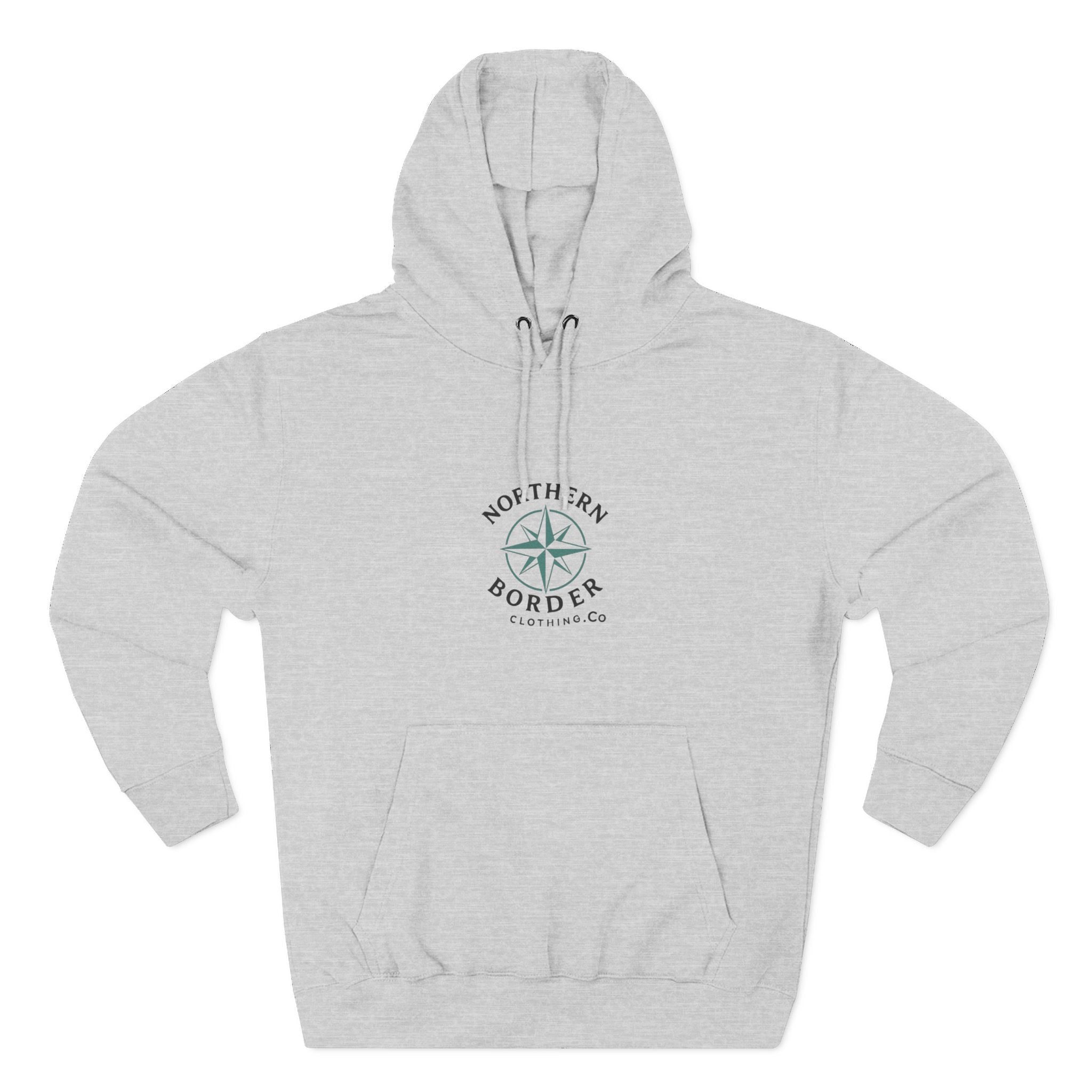 Northern Border Compass Hoodie Minimal Graphic Fleece Pullover