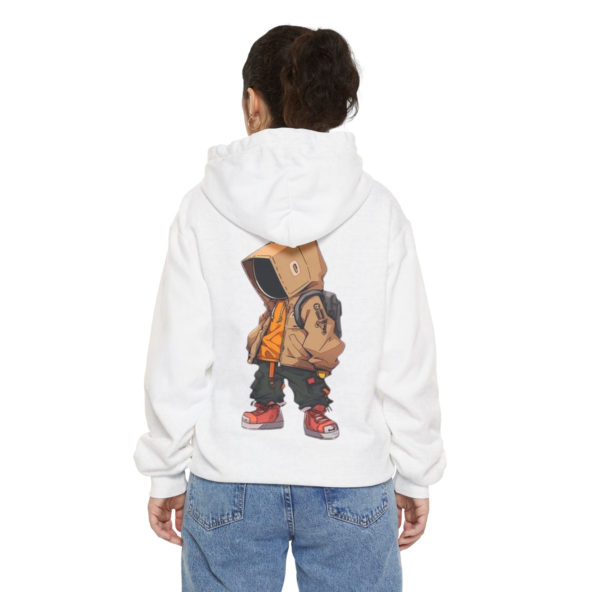 Hoodie - Box-Head Streetwear Graphic Hoodie Stay Safe" Chest Accent