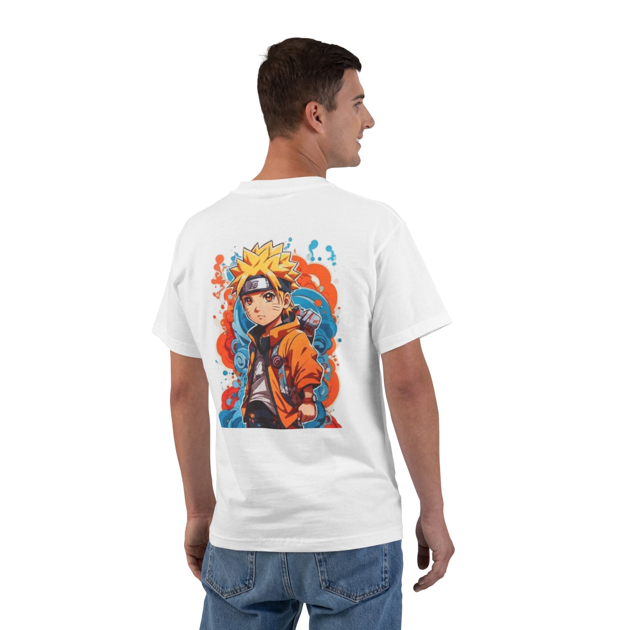 Naruto Anime Graphic T-Shirt — Colorful Uzumaki Back Print