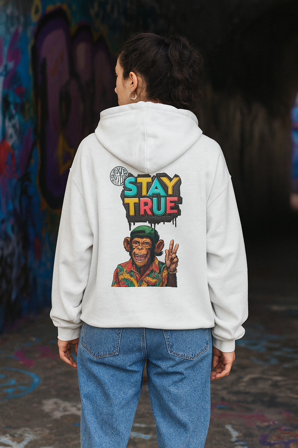 Stay True Streetwear Hoodie — Urban Skate Graphic Pullover