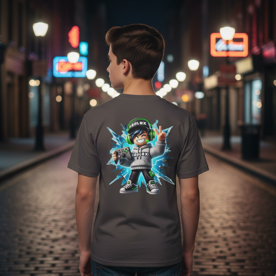 Roblox Gamer Graphic T-Shirt — Nooblox Character Gaming Tee